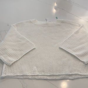 NWT White cropped sweater, size XS